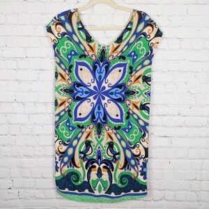 Maeve Anthropologie womens Size XSP printed Mini Dress Colorful Birds XS petite